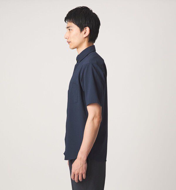 UNITED ARROWS green label relaxing「ポリエステル ラッカン ソリッド スタンダード スナップ ボタンダウン 半袖 シャツ -ストレッチ・イージー」|シャツ・ブラウス|