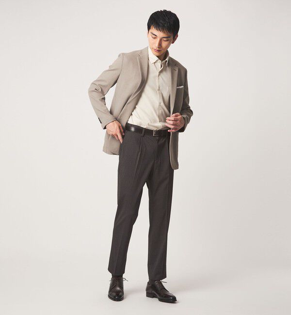 UNITED ARROWS green label relaxing「A+ air PE/PU トリコット プリント スタンダード 1プリーツ スラックス -ストレッチ・接触冷感・通気性-」|スラックス|