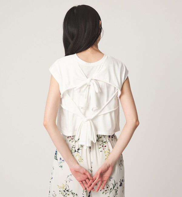 EMMEL REFINES「＜EMMEL REFINES＞EM 2リボン ショート プルオーバー」|Tシャツ・カットソー|WHITE