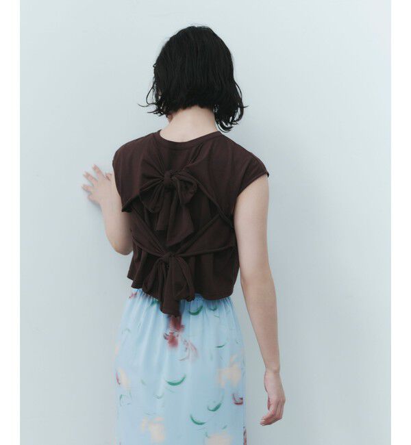 EMMEL REFINES「＜EMMEL REFINES＞EM 2リボン ショート プルオーバー」|Tシャツ・カットソー|DK.BROWN