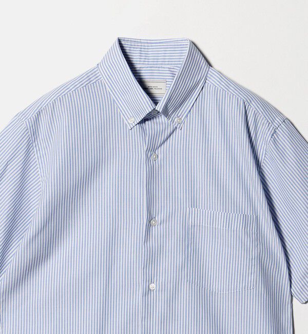 UNITED ARROWS green label relaxing「エブリット TC パナマ ストライプ スタンダード ボタンダウン ショートスリーブ シャツ -イージーアイロン」|シャツ・ブラウス|