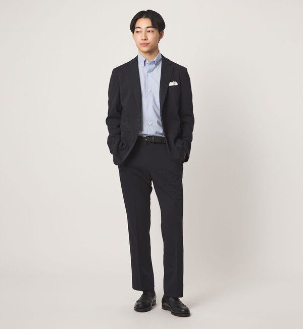 UNITED ARROWS green label relaxing「エブリット TC パナマ ストライプ スタンダード ボタンダウン ショートスリーブ シャツ -イージーアイロン」|シャツ・ブラウス|
