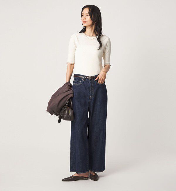 UNITED ARROWS green label relaxing「ハイショク リブ ハーフスリーブ プルオーバー ニット」|ニット・セーター|