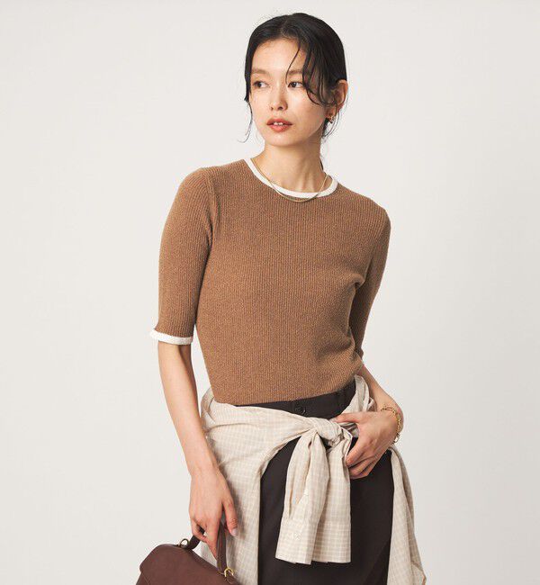UNITED ARROWS green label relaxing「ハイショク リブ ハーフスリーブ プルオーバー ニット」|ニット・セーター|MD.BROWN