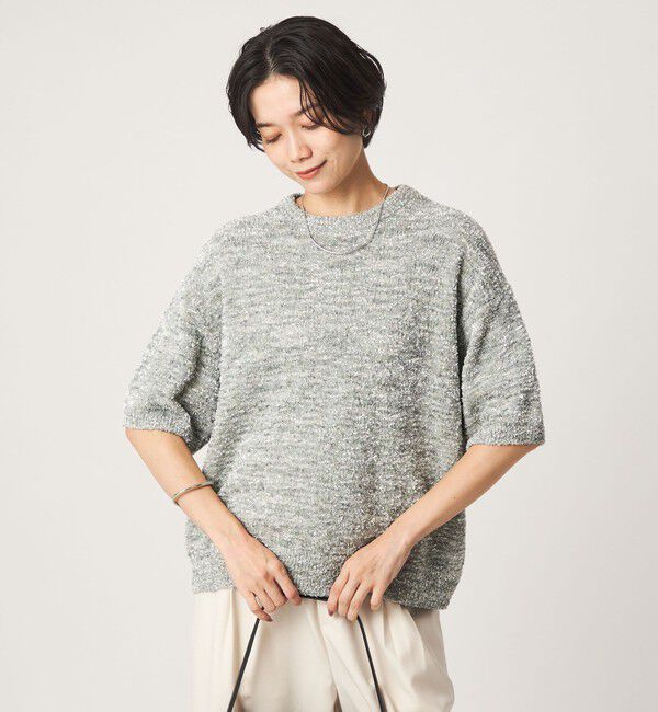 UNITED ARROWS green label relaxing「メタリック ハーフスリーブ プルオーバー ニット」|ニット・セーター|