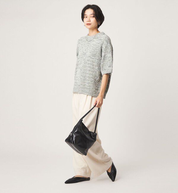 UNITED ARROWS green label relaxing「メタリック ハーフスリーブ プルオーバー ニット」|ニット・セーター|