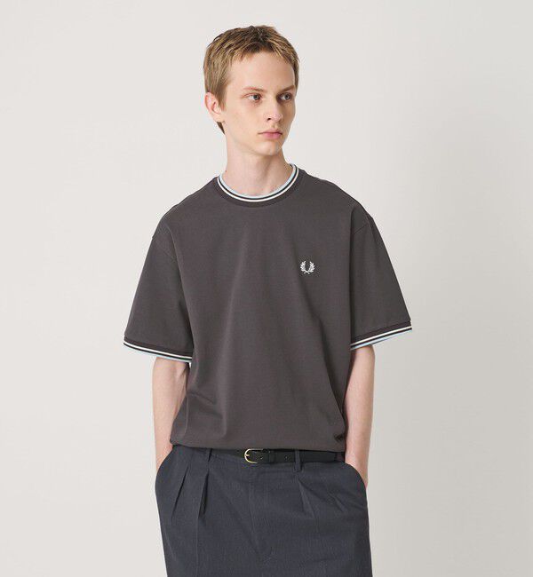 BEAUTY&YOUTH UNITED ARROWS「【別注】＜FRED PERRY＞ツインティップ クルーネック Tシャツ」|Tシャツ・カットソー|DK.GRAY