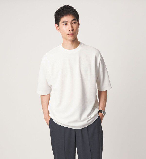 UNITED ARROWS green label relaxing「Somarti ワッフル クルーネック 半袖 Tシャツ -遮熱・UVカット・吸水速乾-」|Tシャツ・カットソー|WHITE