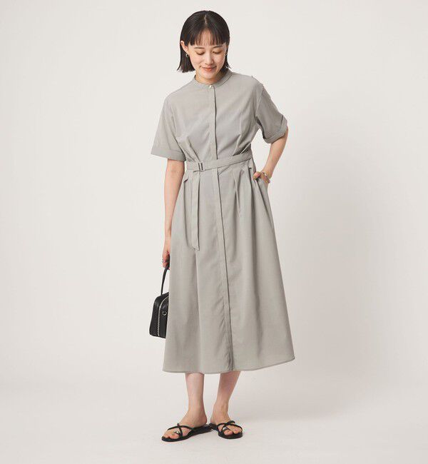 UNITED ARROWS green label relaxing「ベルト フレア ワンピース マシンウォッシャブル 吸水速乾 」|ワンピース|