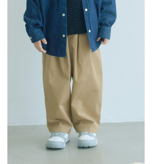 UNITED ARROWS green label relaxing「ライト ツイル ツータック パンツ / キッズ 100cm-130cm」|チノ|BEIGE