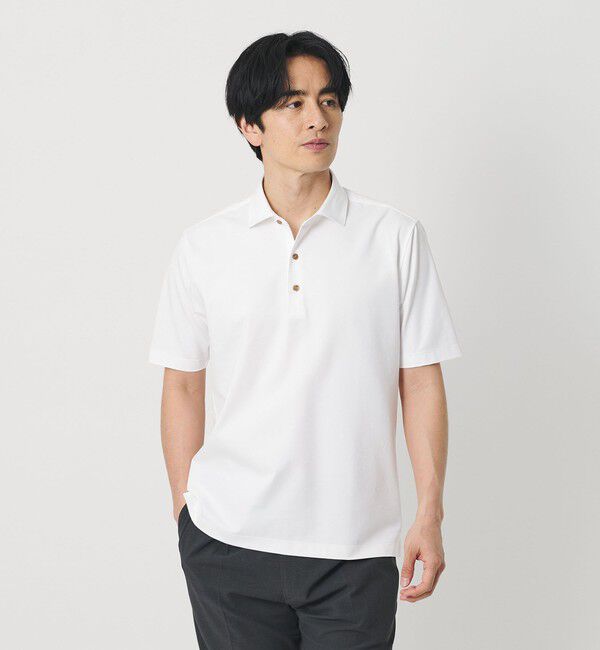 BEAUTY&YOUTH UNITED ARROWS「クール ハイゲージ モクロディ ポロシャツ 接触冷感 抗菌防臭」|Tシャツ・カットソー|WHITE