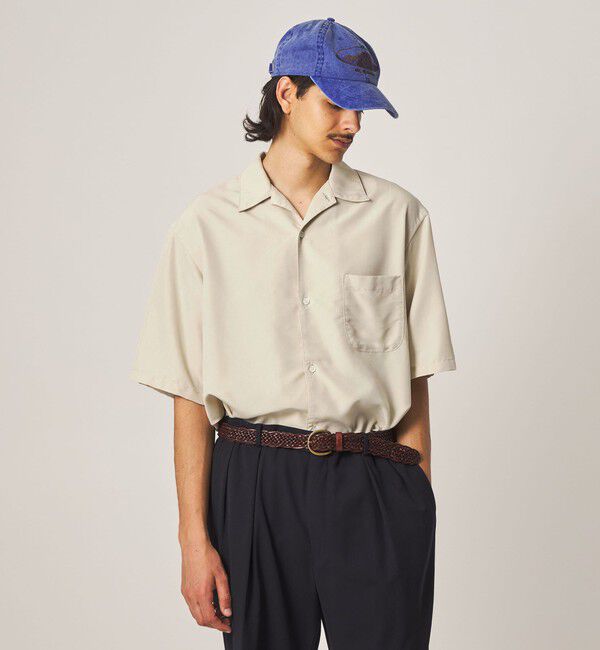 STEVEN ALAN「＜Steven Alan＞ ドレープ オープンカラー ショートスリーブ シャツ BOX」|シャツ・ブラウス|