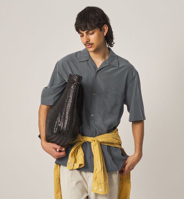 STEVEN ALAN「＜Steven Alan＞ ドレープ オープンカラー ショートスリーブ シャツ BOX」|シャツ・ブラウス|