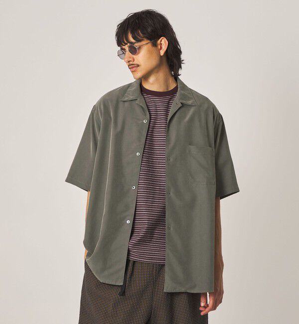 STEVEN ALAN「＜Steven Alan＞ ドレープ オープンカラー ショートスリーブ シャツ BOX」|シャツ・ブラウス|