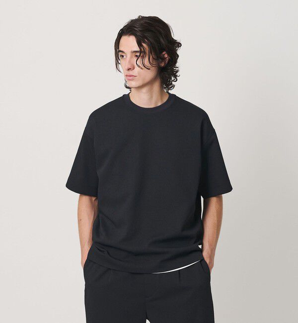 BEAUTY&YOUTH UNITED ARROWS「Air Dobby ワイドテーパード クルーネック Tシャツ ヨコストレッチ 吸水速乾 ウォッシャブル」|Tシャツ・カットソー|