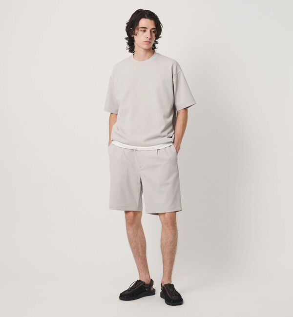 BEAUTY&YOUTH UNITED ARROWS「Air Dobby ワイドテーパード クルーネック Tシャツ ヨコストレッチ 吸水速乾 ウォッシャブル」|Tシャツ・カットソー|