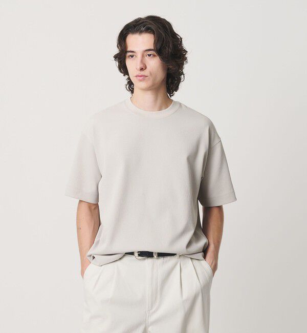 BEAUTY&YOUTH UNITED ARROWS「Air Dobby ワイドテーパード クルーネック Tシャツ ヨコストレッチ 吸水速乾 ウォッシャブル」|Tシャツ・カットソー|