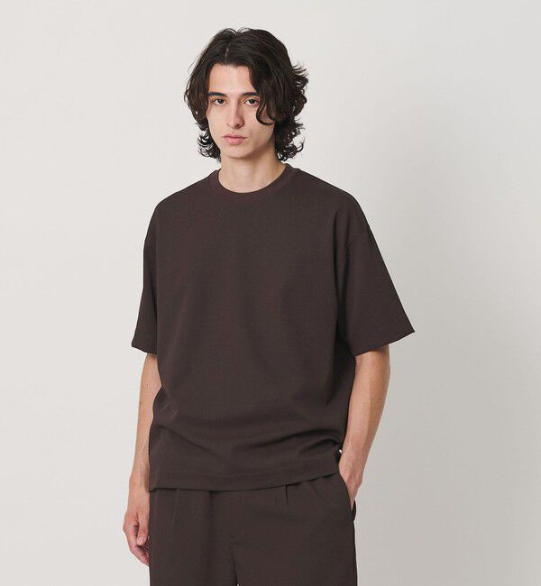 BEAUTY&YOUTH UNITED ARROWS「Air Dobby ワイドテーパード クルーネック Tシャツ ヨコストレッチ 吸水速乾 ウォッシャブル」|Tシャツ・カットソー|
