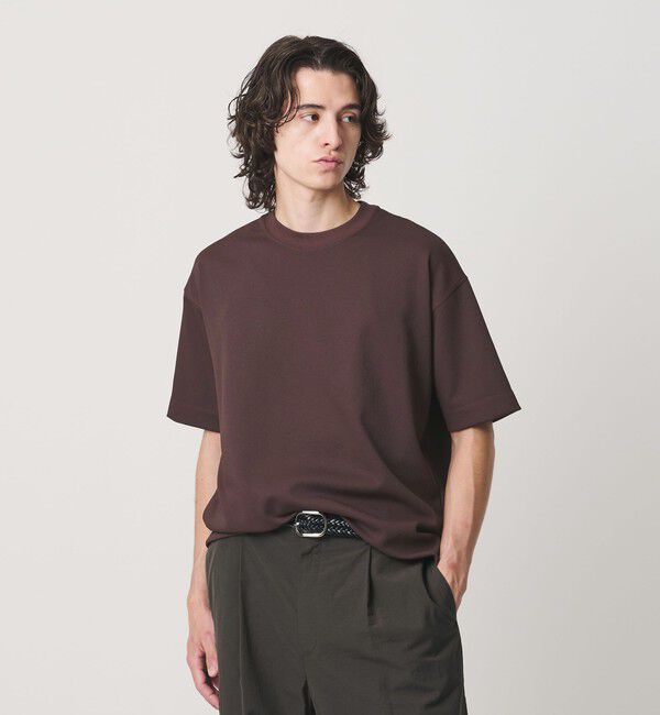 BEAUTY&YOUTH UNITED ARROWS「Air Dobby ワイドテーパード クルーネック Tシャツ ヨコストレッチ 吸水速乾 ウォッシャブル」|Tシャツ・カットソー|