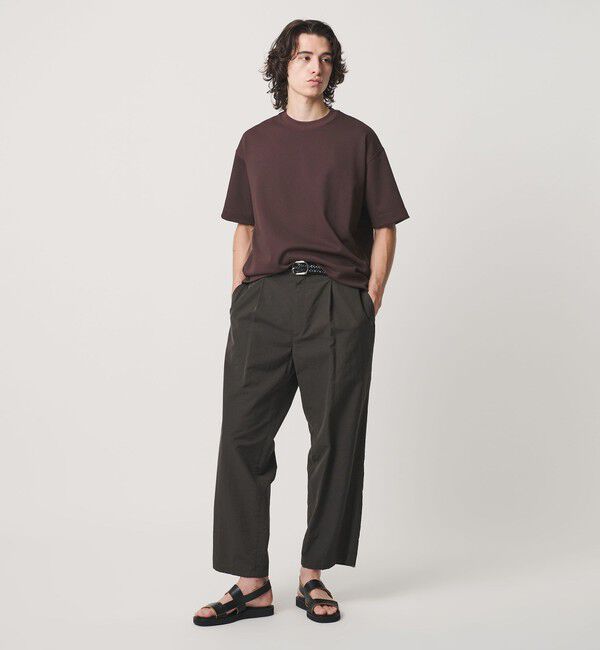 BEAUTY&YOUTH UNITED ARROWS「Air Dobby ワイドテーパード クルーネック Tシャツ ヨコストレッチ 吸水速乾 ウォッシャブル」|Tシャツ・カットソー|