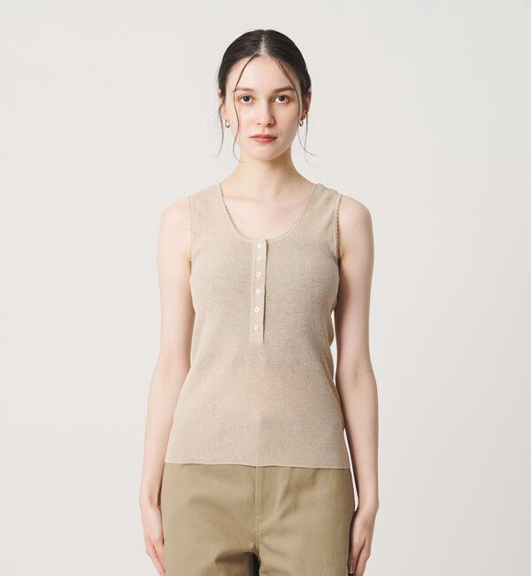 BEAUTY&YOUTH UNITED ARROWS「ヘンリーネック リブニット タンクトップ ウォッシャブル」|ニット・セーター|
