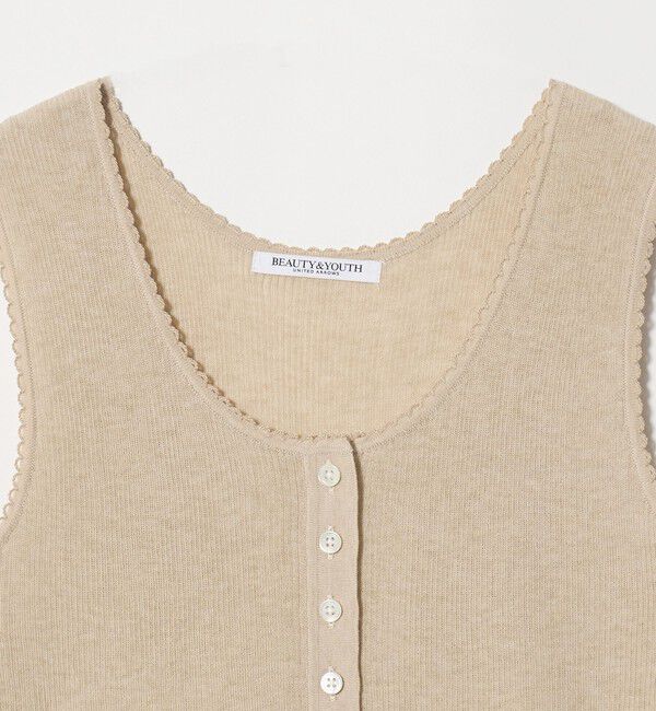 BEAUTY&YOUTH UNITED ARROWS「ヘンリーネック リブニット タンクトップ ウォッシャブル」|ニット・セーター|