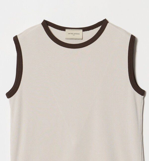 UNITED ARROWS「リブ バイカラーパイピング ノースリーブ Tシャツ」|タンクトップ|