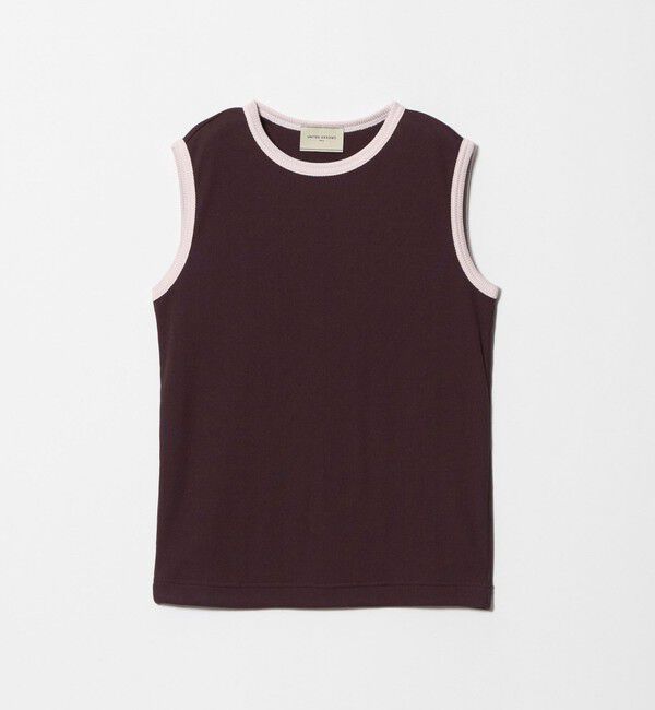 UNITED ARROWS「リブ バイカラーパイピング ノースリーブ Tシャツ」|タンクトップ|