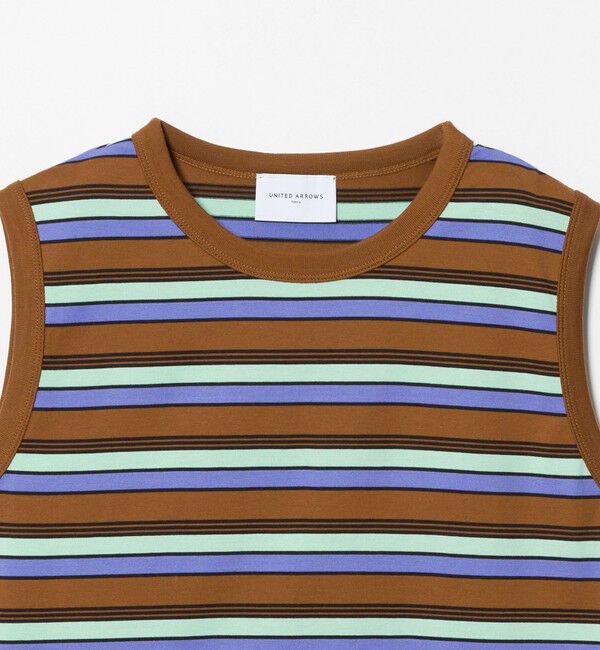 UNITED ARROWS「マルチボーダー ノースリーブ Tシャツ」|タンクトップ|