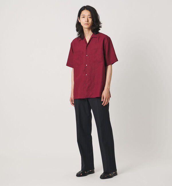 UNITED ARROWS「ウールトロピカル ピンストライプ セミフレア トラウザーズ」|スラックス|
