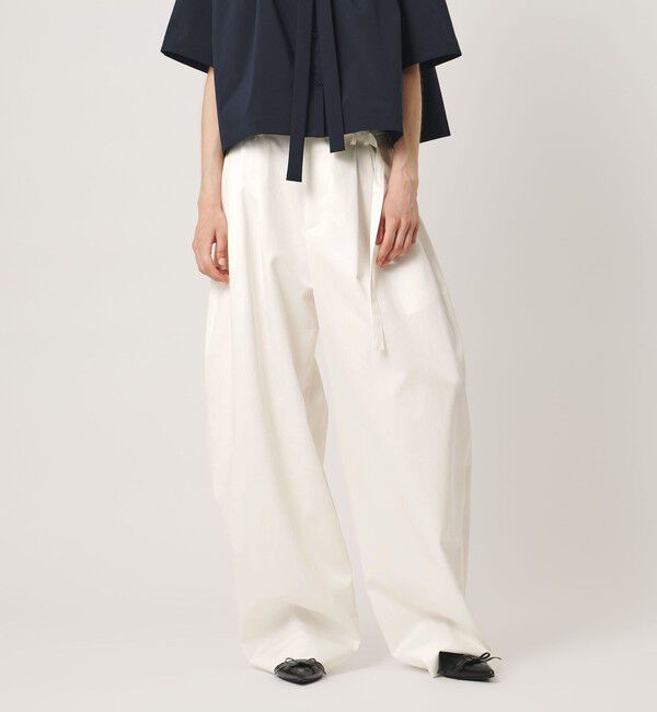 AEWEN MATOPH「＜AEWEN MATOPH＞ハイウエスト ベルト カーブパンツ ウォッシャブル」|チノ|