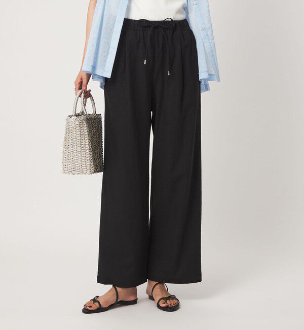 UNITED ARROWS green label relaxing「［size SHORT/TALLあり］BREEZE LINEN ブリーズリネン ワイド パンツ 2」|その他|BLACK