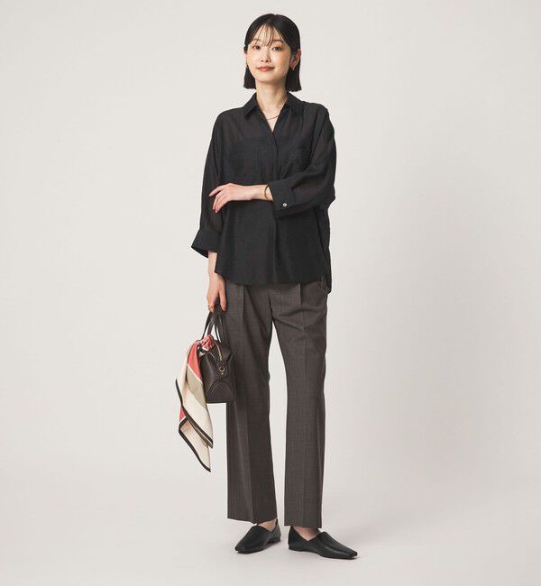 UNITED ARROWS green label relaxing「エアリーシアー スキッパー ポケット シャツ 接触冷感」|シャツ・ブラウス|