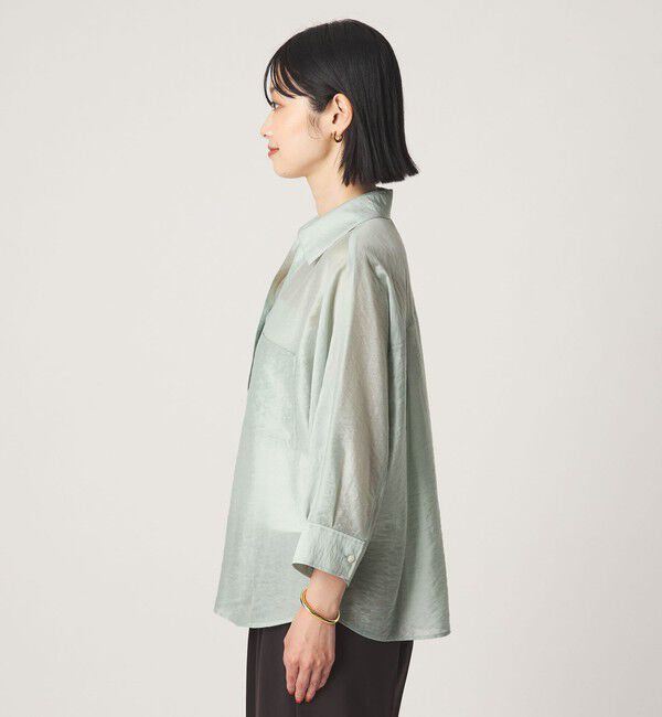 UNITED ARROWS green label relaxing「エアリーシアー スキッパー ポケット シャツ 接触冷感」|シャツ・ブラウス|