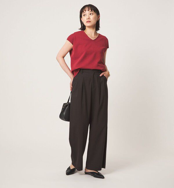 UNITED ARROWS green label relaxing「ソモウライク 2タック ワイド パンツ ウォッシャブル ストレッチ」|スラックス|