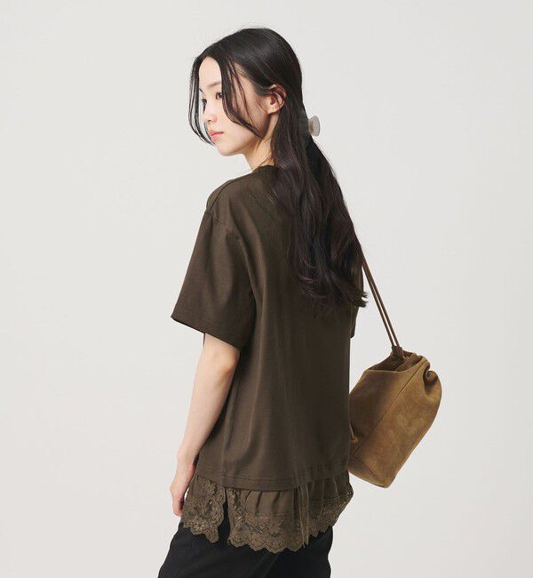 BEAUTY&YOUTH UNITED ARROWS「レースドッキング ショートスリーブ Tシャツ」|Tシャツ・カットソー|