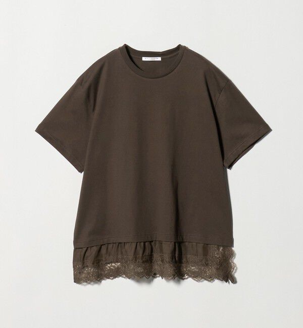 BEAUTY&YOUTH UNITED ARROWS「レースドッキング ショートスリーブ Tシャツ」|Tシャツ・カットソー|