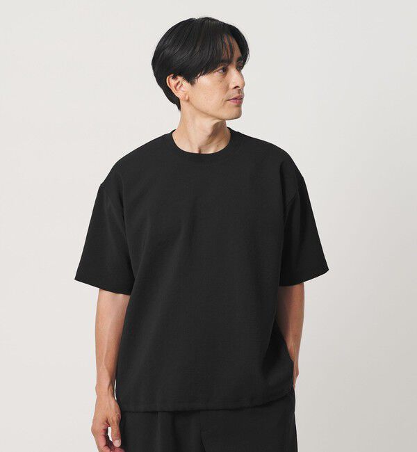 BEAUTY&YOUTH UNITED ARROWS「DUAL PACK 3.0 アジャスト クルーネック Tシャツ ヨコストレッチ UVカット ウォッシャブル セットアップ対」|Tシャツ・カットソー|BLACK