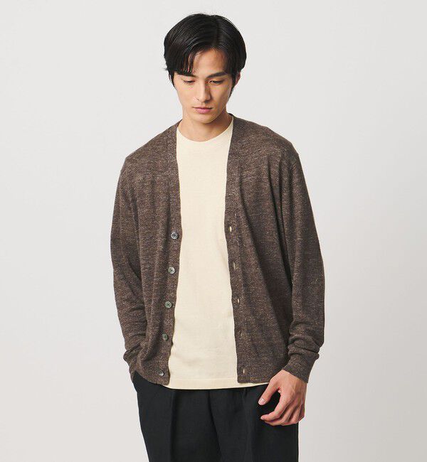 UNITED ARROWS「リネン/コットン ハイゲージ カーディガン」|カーディガン|DK.BROWN