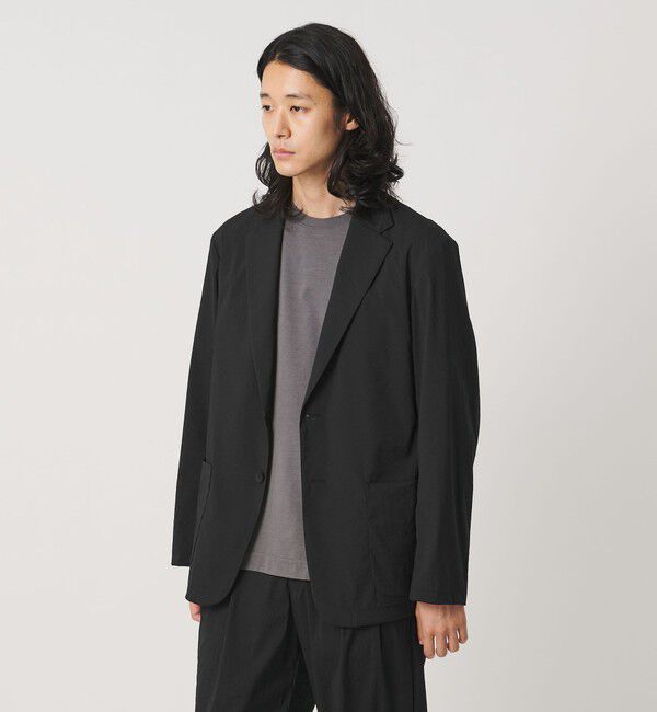 UNITED ARROWS「ウェザーコンフォート メランジ シングル 2ボタン ジャケット 撥水 ヨコストレッチ」|テーラードジャケット|BLACK