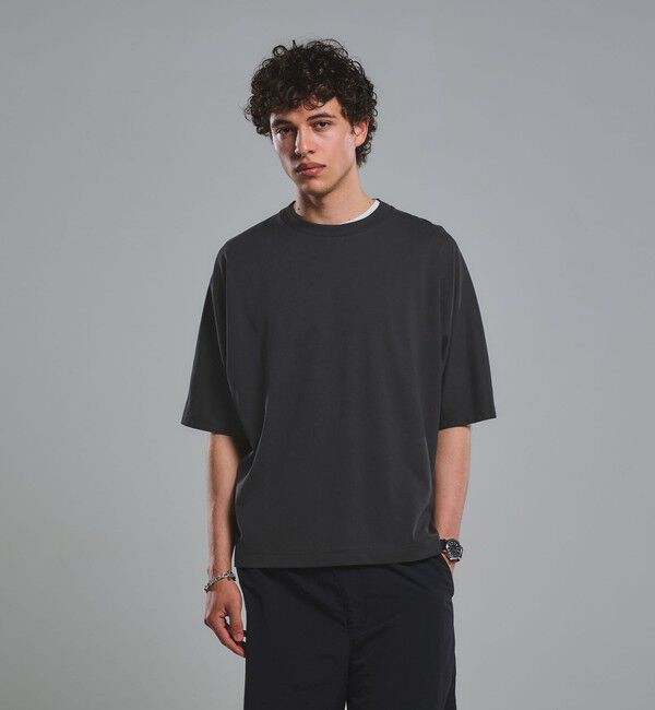 UNITED ARROWS green label relaxing「ドルマンスリーブ クルーネック 半袖Tシャツ -UVカット・接触冷感・遮熱-」|Tシャツ・カットソー|DK.GRAY