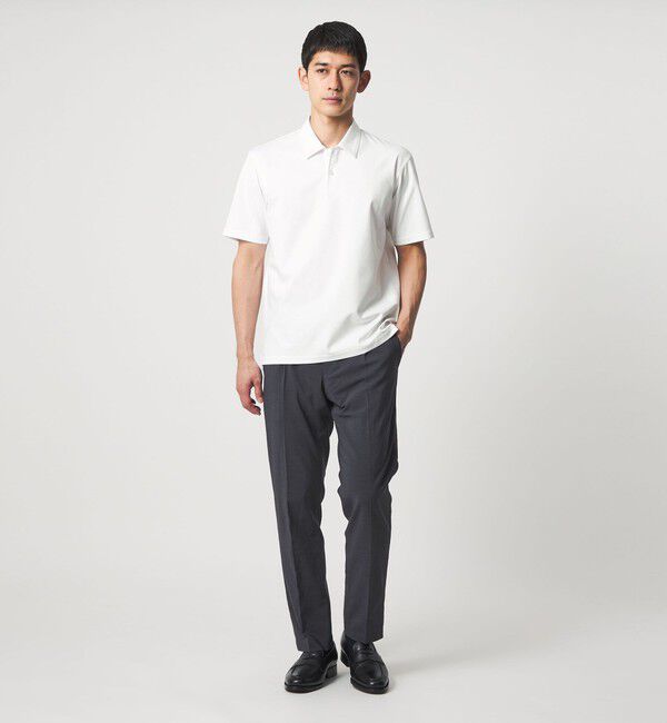 UNITED ARROWS「タフタ サイドシャーリング 1プリーツ パンツ UA COZY ウォッシャブル ヨコストレッチ」|スラックス|