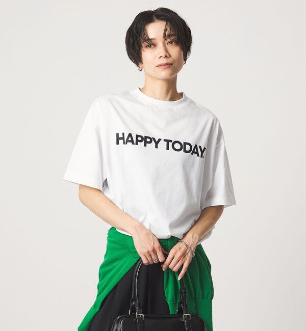 UNITED ARROWS green label relaxing「ヘムギャザー ロゴ Tシャツ」|Tシャツ・カットソー|OFF WHITE