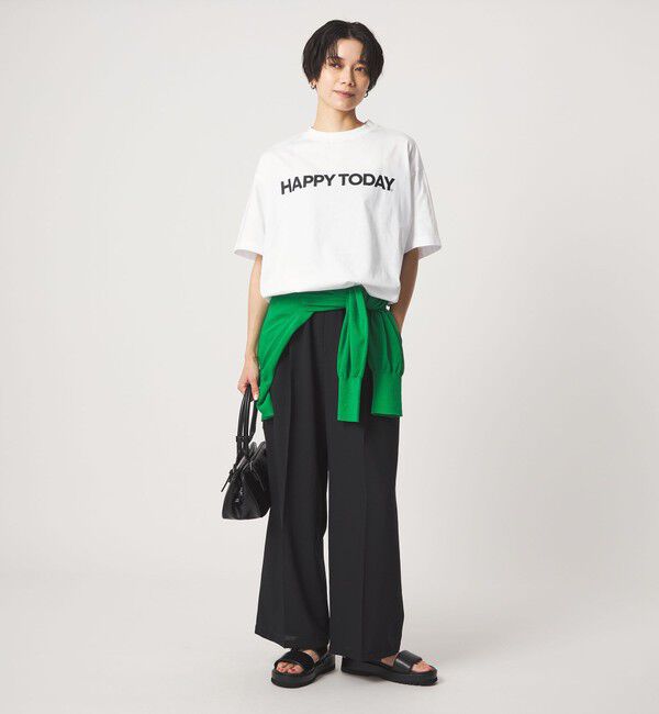 UNITED ARROWS green label relaxing「ヘムギャザー ロゴ Tシャツ」|Tシャツ・カットソー|