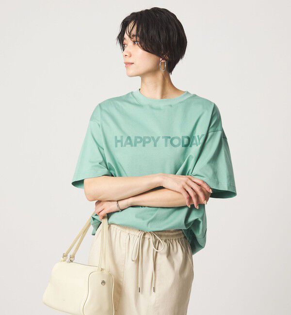 UNITED ARROWS green label relaxing「ヘムギャザー ロゴ Tシャツ」|Tシャツ・カットソー|