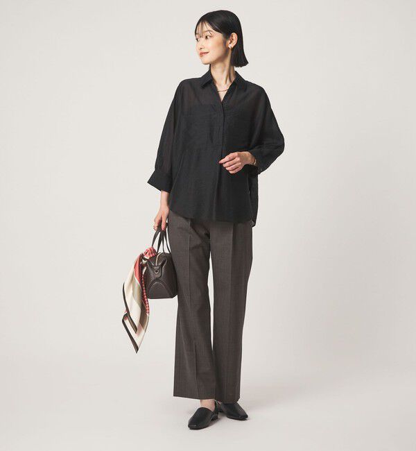 UNITED ARROWS green label relaxing「エアリーシアー スキッパー ポケット シャツ 接触冷感」|シャツ・ブラウス|