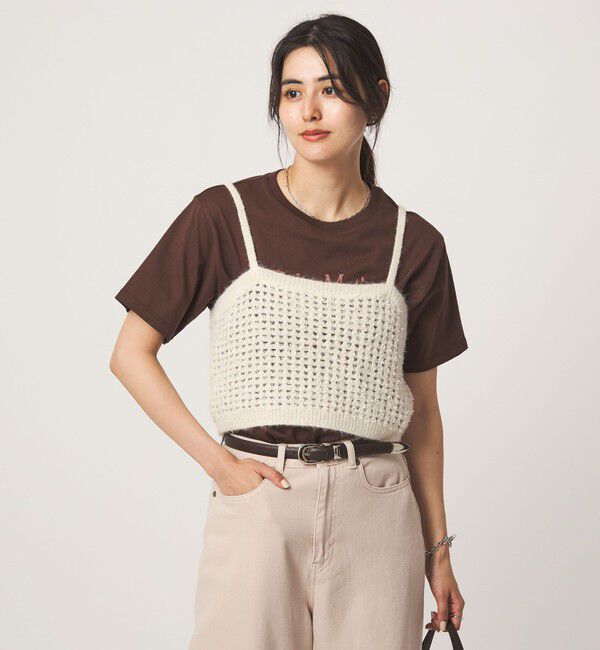UNITED ARROWS green label relaxing「リボンヤーン ニット ビスチェ」|ベスト・ジレ|OFF WHITE