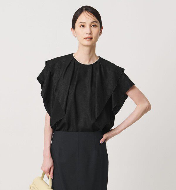 UNITED ARROWS「Spiree IAS フレア ブラウス ‐接触冷感 UVカット ウォッシャブル‐」|シャツ・ブラウス|BLACK