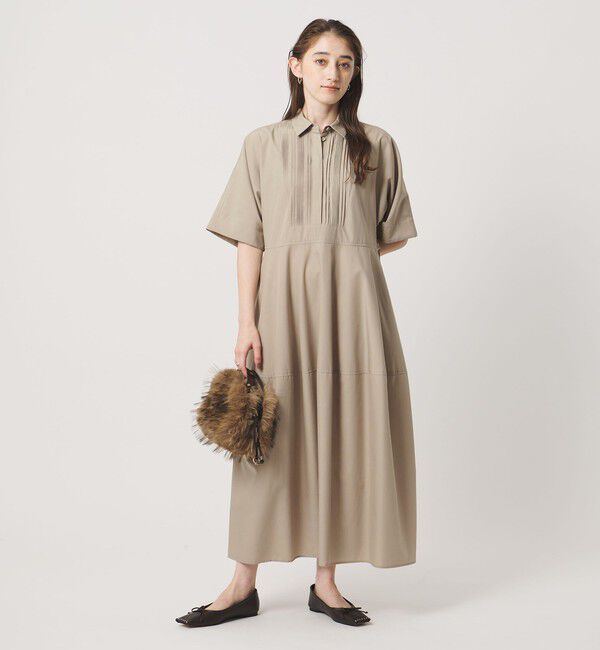 UNITED ARROWS「タック シャツ ワンピース」|ワンピース|BEIGE