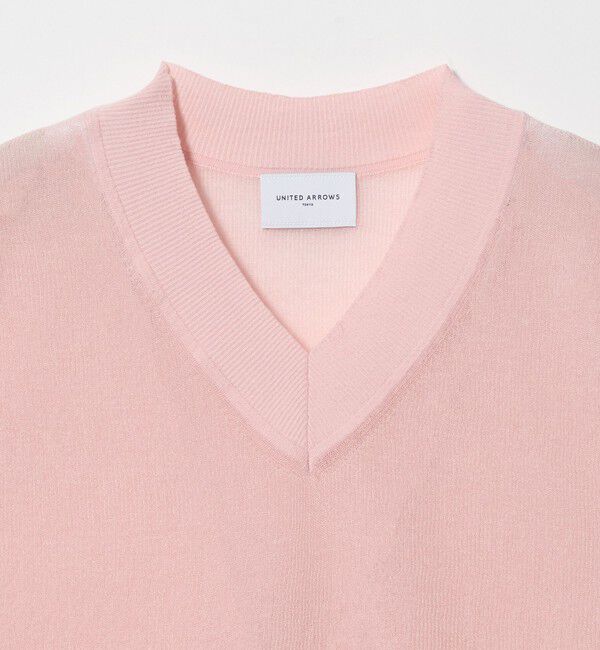 UNITED ARROWS「ミニ Vネック フレンチスリーブ ニット ‐ウォッシャブル‐」|ベスト・ジレ|